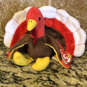NWT Ty BEANIE BABIES GOBBLES the TURKEY 1996 Vintage Collectible